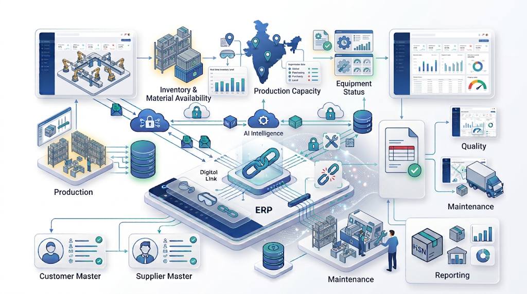 AI in manufacturing ERP production planning with demand capacity materials and scheduling insights