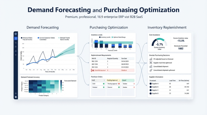 ERP demand forecasting and purchasing management for inventory cost reduction
