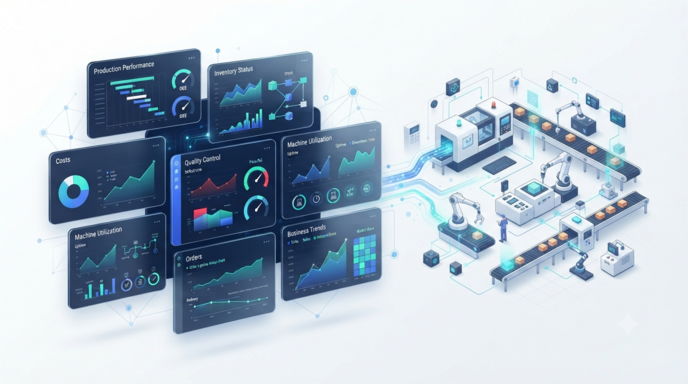 ERP manufacturing analytics and insights for production inventory costing quality and business decisions
