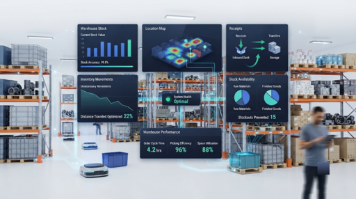 ERP warehouse inventory management system for improving stock accuracy and reducing inventory costs
