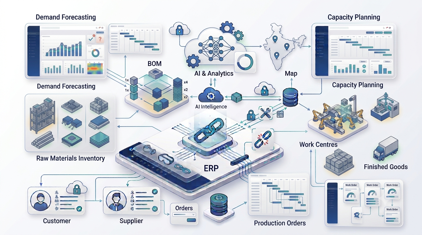 Tally alternative for manufacturing production planning with BOM capacity materials and production orders