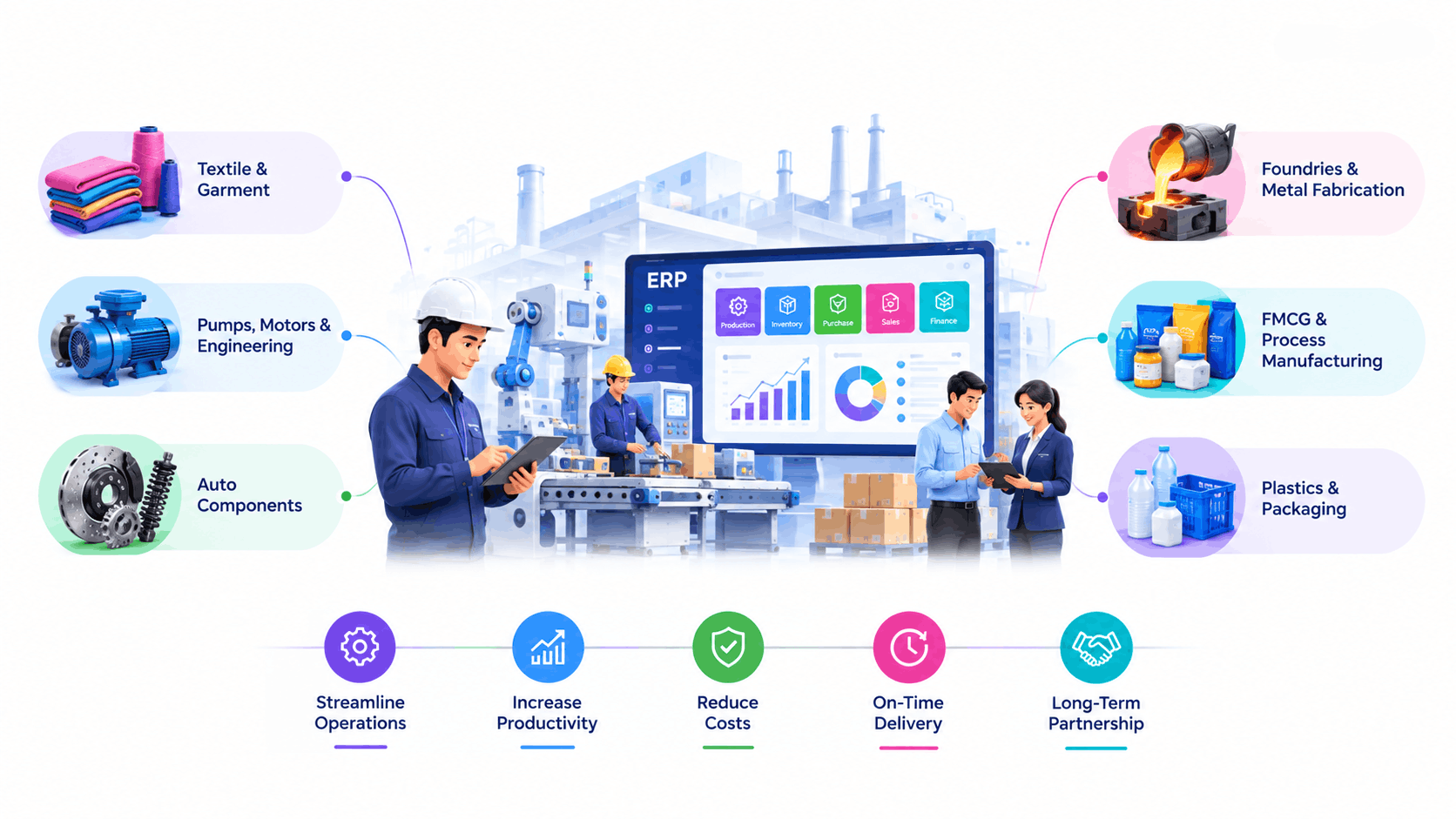 Digital transformation company in India implementing ERP software on a manufacturing shop floor