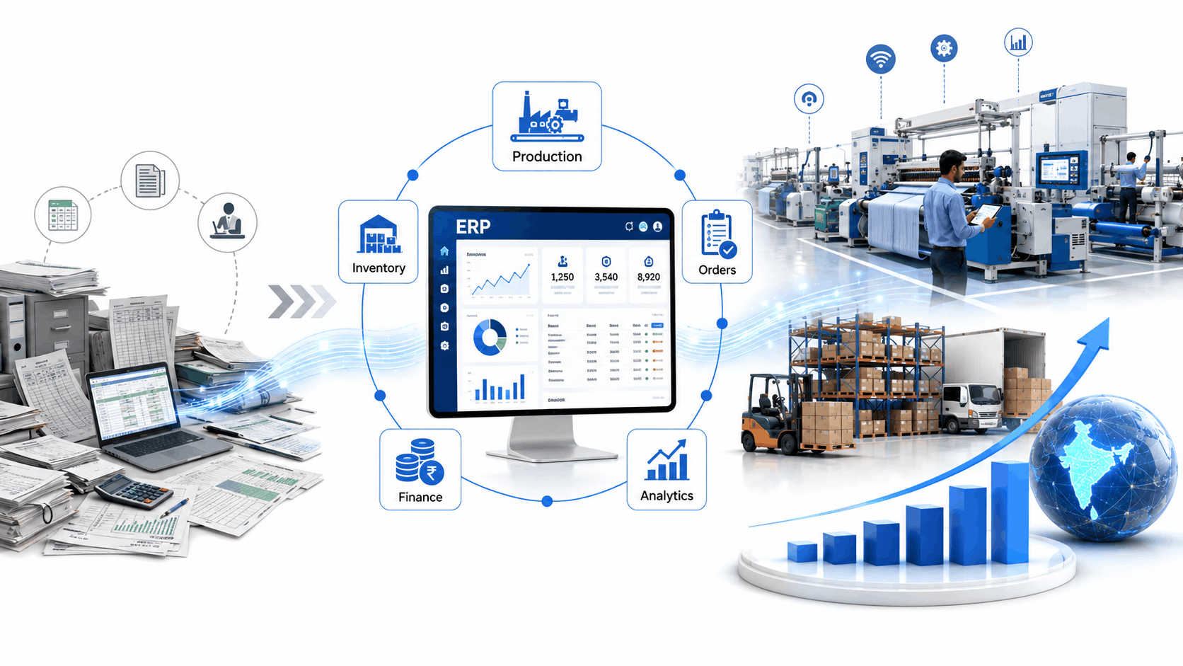 Factory floor representing digital transformation in India for manufacturing