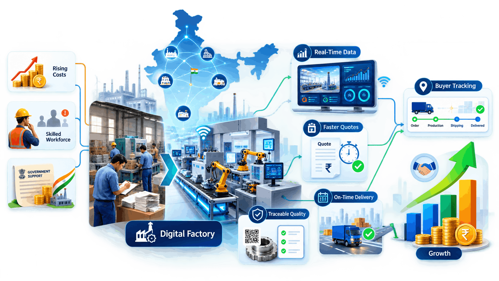 Automated production line showing this transformation in action