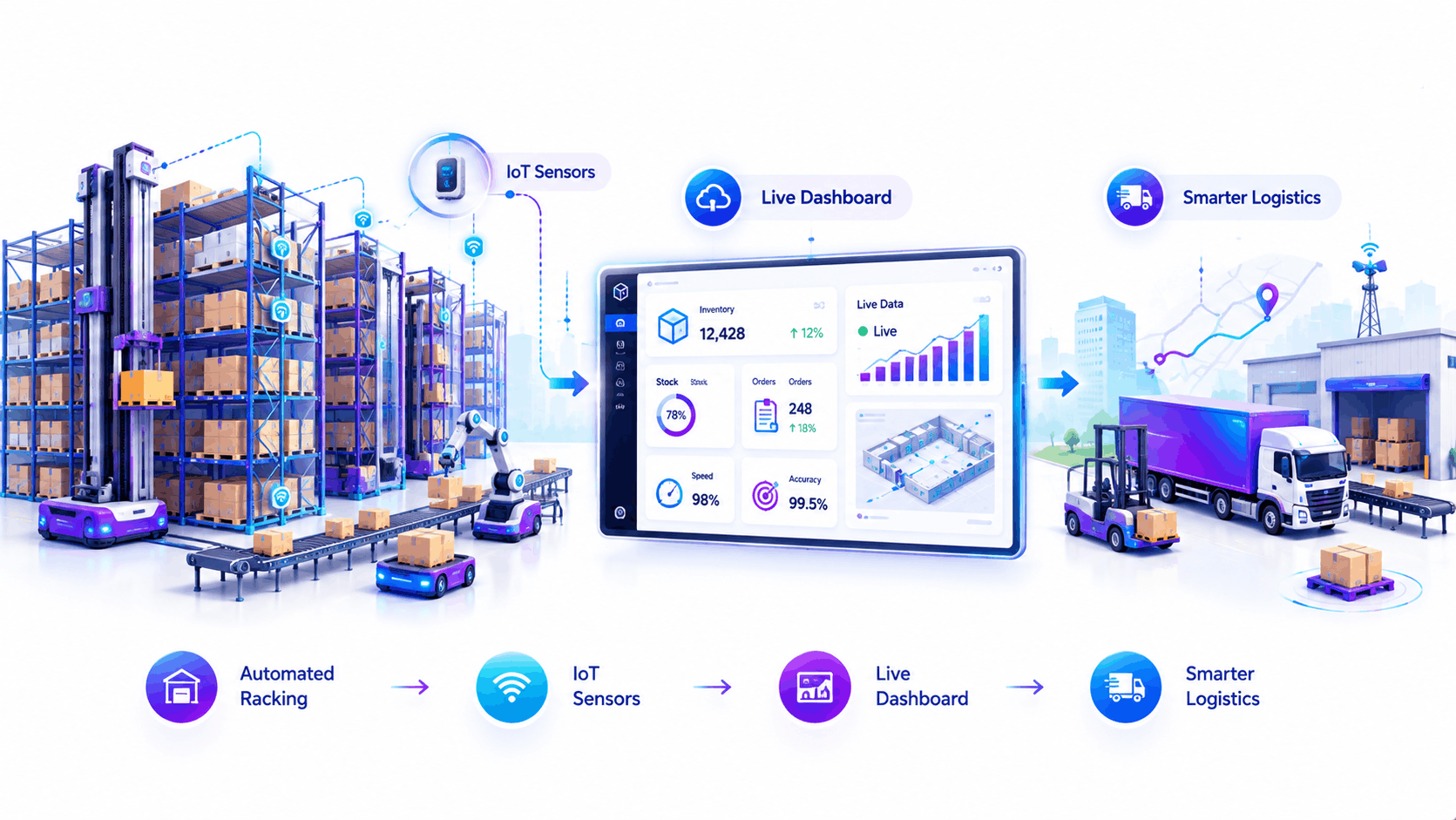 Smart warehouse automation representing digital transformation logistics India